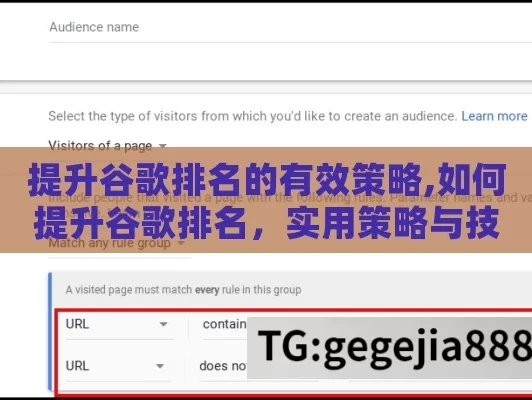 提升谷歌排名的有效策略,如何提升谷歌排名，实用策略与技巧