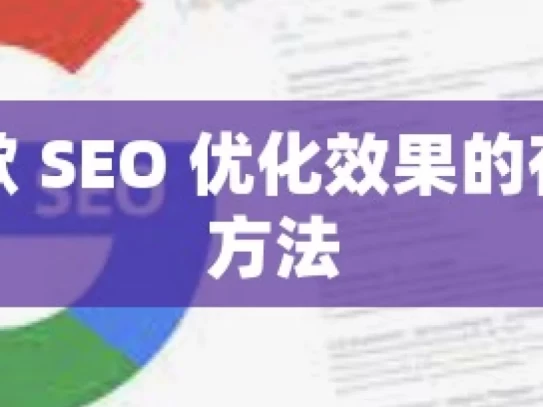 探索谷歌 SEO 优化效果的有效检测方法