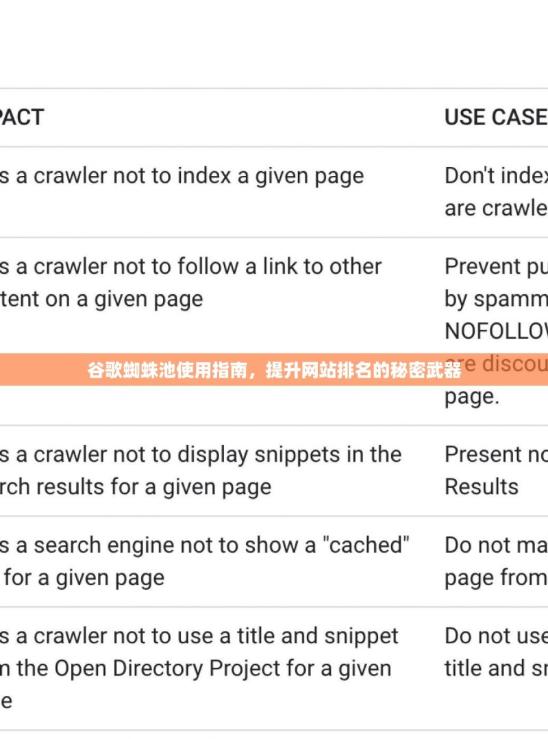 谷歌蜘蛛池使用指南，提升网站排名的秘密武器 - 