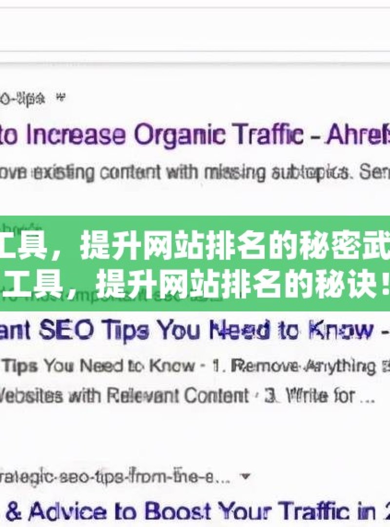 探索谷歌 SEO 工具，提升网站排名的秘密武器掌握谷歌SEO工具，提升网站排名的秘诀！